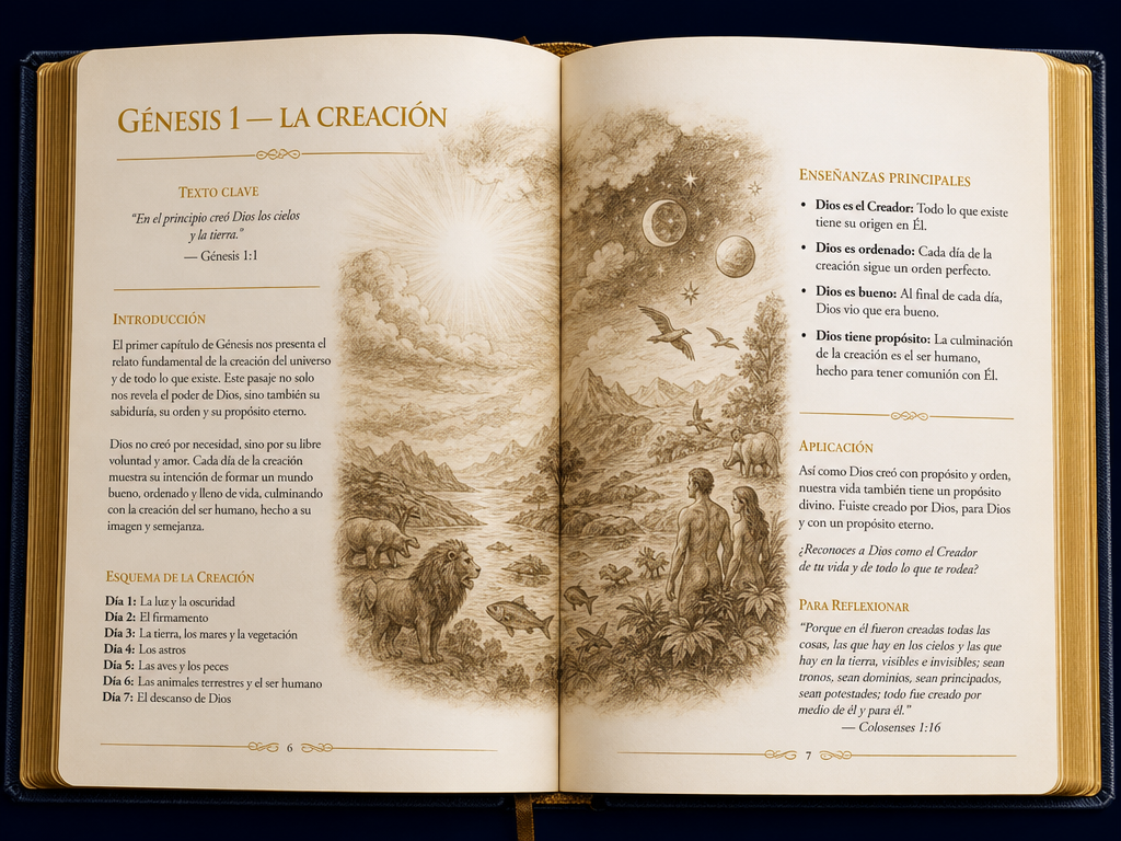 Página interior de Génesis — Versículo por Versículo